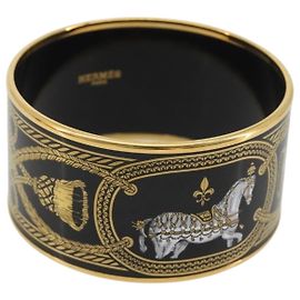 Hermès HERMES Brazalete Emile TGM metal Cloisonné Marrón Oscuro