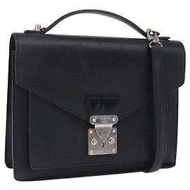 LOUIS VUITTON Epi Monceau 28 Handtasche Schwarz M52122 LV
