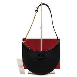 Valentino Bolsa Hobo com Logotipo e Corrente Dourada