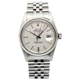 Rolex Orologio Vintage da Uomo Datejust in Acciaio con Quadrante in Lino