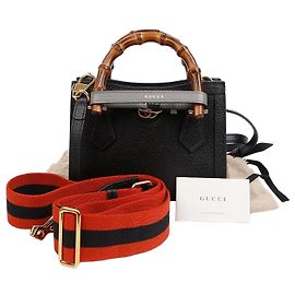 Gucci Diana Bamboo Mini Tote Bag Black