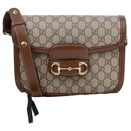 Gucci Bolsa de Ombro Pequena Horsebit GG Castanha
