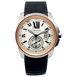 Calibre De Cartier Herrenuhr in Roségold-Kombination