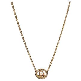 Autre Marque Cubic Round Oblique Gold Halskette