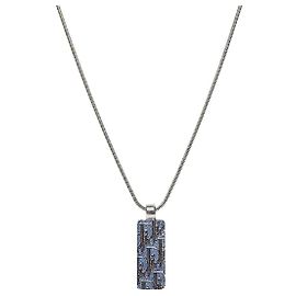 Autre Marque Blue Oblique Plate Silberkette