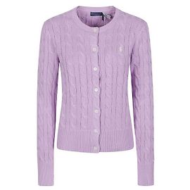 Ralph Lauren Klassischer Cardigan mit Pony-Stickerei Lilac