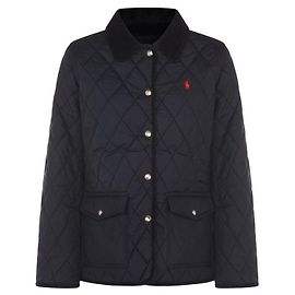Ralph Lauren Steppjacke mit Rautensteppung und besticktem Pony-Logo Navy
