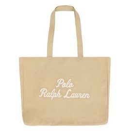 Ralph Lauren Borsa Tote con Logo Ricamato Tan