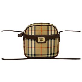 Borsa a tracolla mini Burberry Nova Check con motivo Horse Shadow