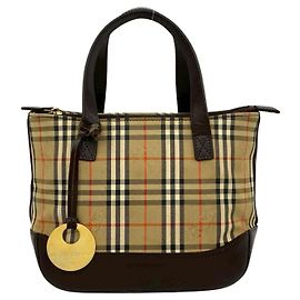 Burberry Nova Check Canvas and Leather Handbag