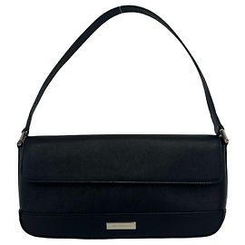 Burberry Logo Hardware Leather Shoulder Handbag