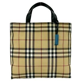 Burberry Nova Check Pattern Lederhandtasche