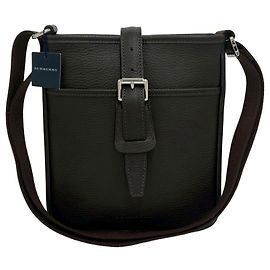 Bolsa semi-ombro em couro Burberry com logo gravado e padrão Nova Check