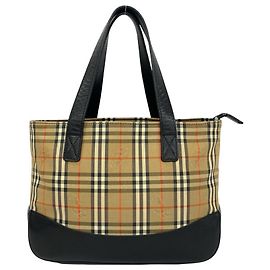 Burberry Nova Check Handtasche aus Canvas und Leder