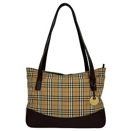 Burberry Vintage Nova Check Canvas Leder Tote Bag