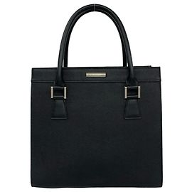 Burberry Nova Check Handtasche aus schwarzem Leder