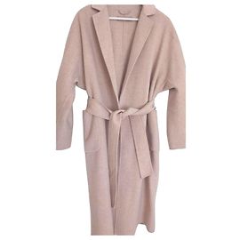 Autre Marque Abrigo largo de lana beige a cuadros 12 storeez