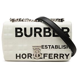 Burberry Lola Crossbody in tela rivestita trapuntata bianca Small