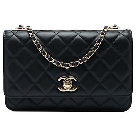Chanel Black Quilted Lambskin Trendy CC Wallet On Chain