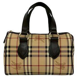 Borsa Boston Burberry Beige Haymarket Check