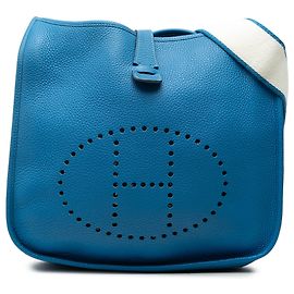 Hermès Blue Clemence Evelyn III GM