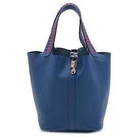 Hermès Blue Epsom Tressage Picotin Lock 22