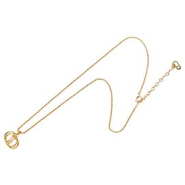 Autre Marque Dior Gold Gold Plated CD Logo Pendant Necklace