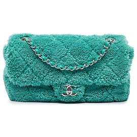 Chanel Green Medium Quilted Terry Cloth Coco Beach Flap