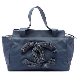 Chanel Blue CC Denim Disc Tote