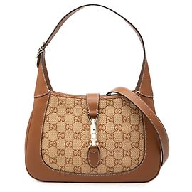 Gucci Beige Mittel GG Raffia Jackie 1961 Umhängetasche