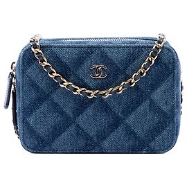 Bolsa Camera em denim estampado Blue CC da Chanel