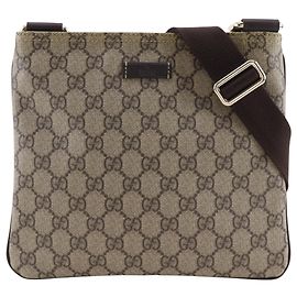 Borsa a tracolla Gucci Brown GG Supreme