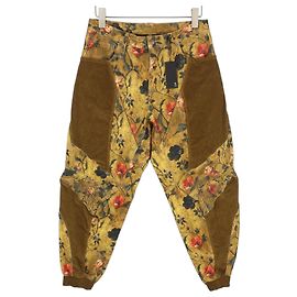 R13 Slouch Motocross Jean Antique Floral Velveteen