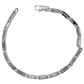 Bracciale a maglia Figaro Cartier in oro bianco 18K