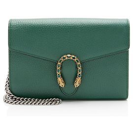 Portafoglio a catena Dionysus in pelle e cristalli Gucci