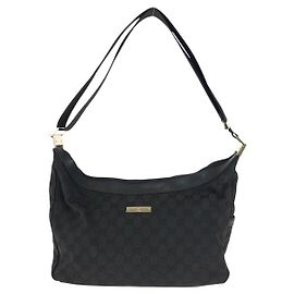 Bolsa de ombro Gucci preta de tecido