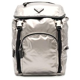 Sac à dos Prada en nylon argenté métallisé
