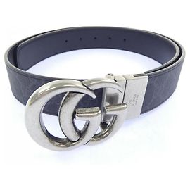 Gucci 627055 Gürtel Schwarz und Grau