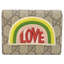 Cartera bi-fold Gucci Beige