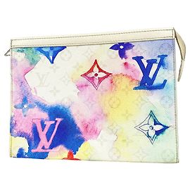 Louis Vuitton Monogram Watercolor Pochette Voyage MM Clutch Bag