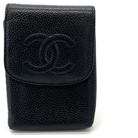 Chanel Black Grained Calfskin Cigarette Case