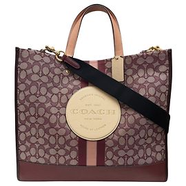 COACH Dempsey Jacquard Multi-Wine Tote Bag