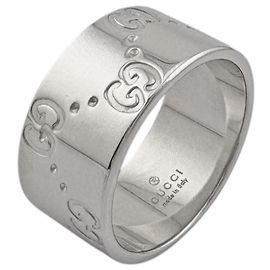 Anello Gucci Icon a fascia larga in oro bianco 18K