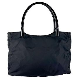 Prada Shopper-Tasche aus schwarzem Nylon und Kunststoff
