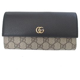Gucci GG Supreme Leder Bi-fold Langbrieftasche
