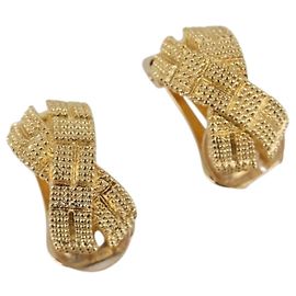 Orecchini Christian Dior metallo Gold Tone Auth SW2809