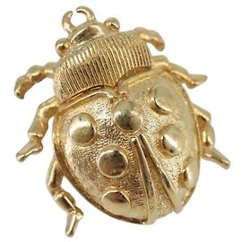 Spilla Christian Dior Ladybug metallo Gold Auth SW2812