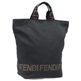 Borsa a mano FENDI Canvas Black Silver Auth 201220