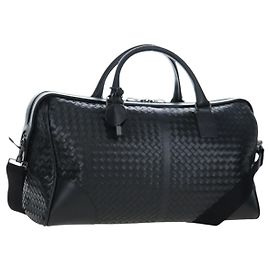 BOTTEGA VENETA INTRECCIATO Bolsa Boston em couro 2way Preta Auth yk20867SAV