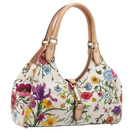 Borsa a tracolla GUCCI New Jackie Flora Canvas Multicolor Gold 145819 Auth 202962V